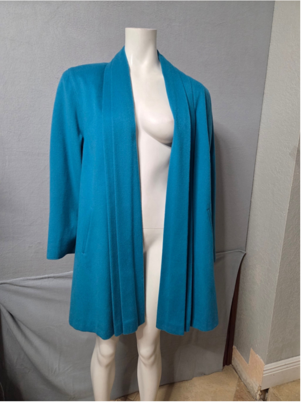 Women's La Vogue Vintage Wool Blend Coat, Medium, Blue